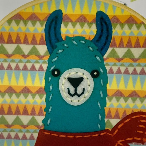 Dimensions Felt Applique Kit LLAMA Thread Felt Hoop Needle Instructions 6" - Picture 3 of 16